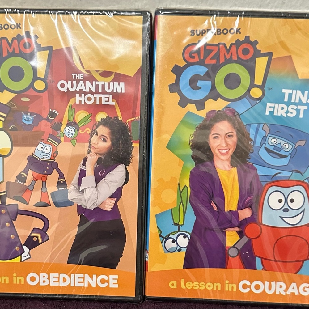 Lot of 2 Superbook Gizmo Go DVDs New lessons on Courage and Obedience Christian